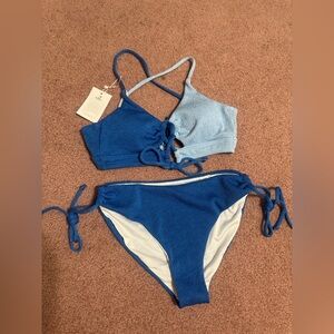 New Medium blue bikini swimsuit bathing suit boho